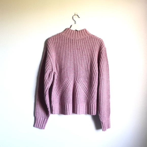 NWT Splendid Pink / Mauve Knit Mock Turtleneck Sweater Size Large - Picture 4 of 9